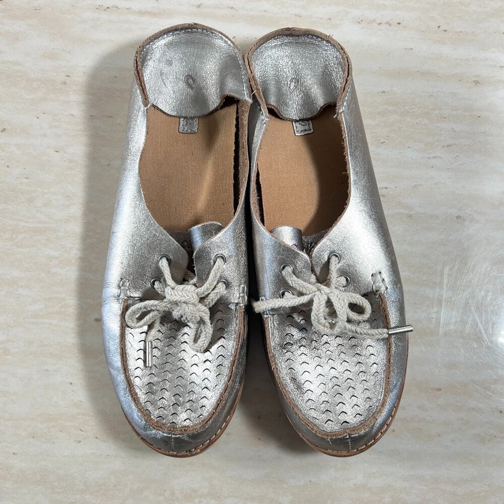 OluKai Flats Shoes Boat Shoes Silver Women's 9